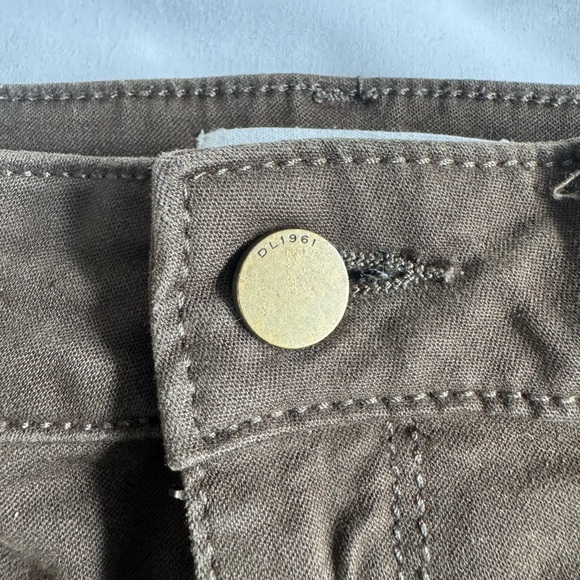 DL1961 Margaux Instasculpt Ankle Skinny Jeans Size 28 McKinney Olive Brown - Picture 12 of 16